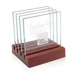 Rockford Coasters - Set of 4 - Starfire Crystal on Brolin Rosewood Base