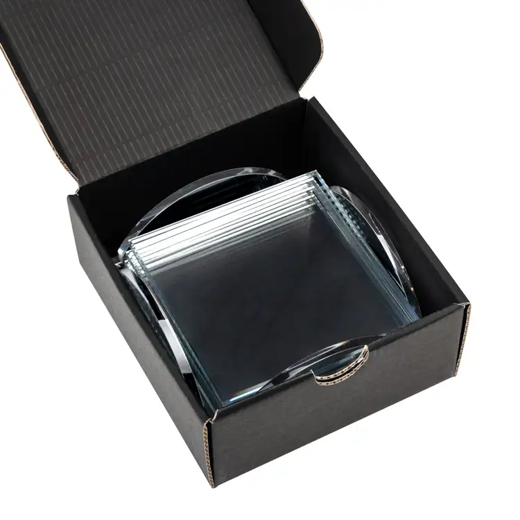 Rockford Coasters - Set of 4 - Starfire Crystal on Herning Clear Base #2