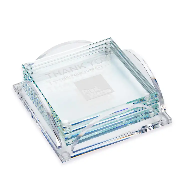 Rockford Coasters - Set of 4 - Starfire Crystal on Herning Clear Base
