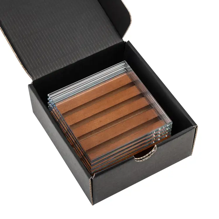 Ensemble de 4 sous-verres Rockford en verre jade sur support Brolin Noyer #2