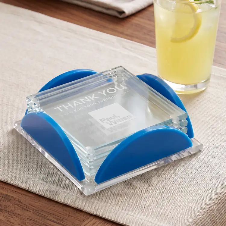 Rockford Coasters - Set of 4 - Jade on Herning Blue Base #3