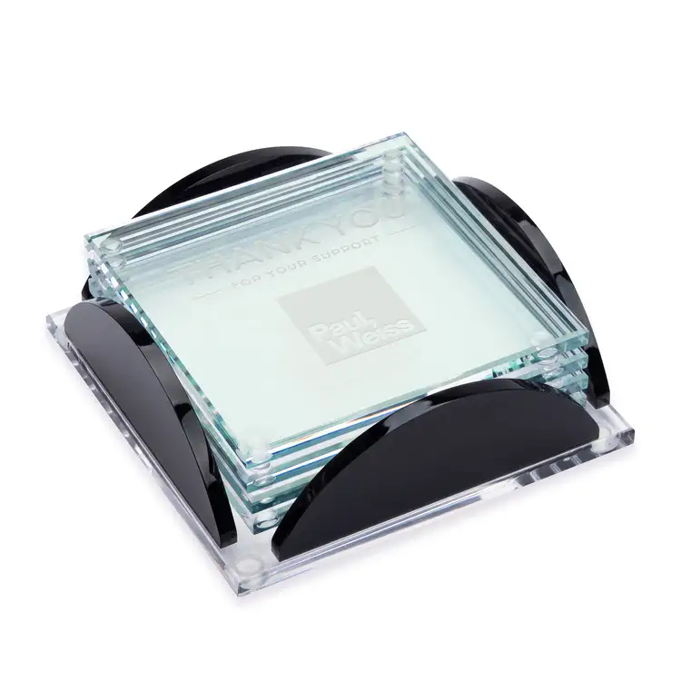 Rockford Coasters - Set of 4 - Jade on Herning Black Base