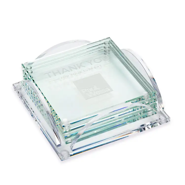 Ensemble de 4 sous-verres Rockford en verre jade sur support Herning Transparent