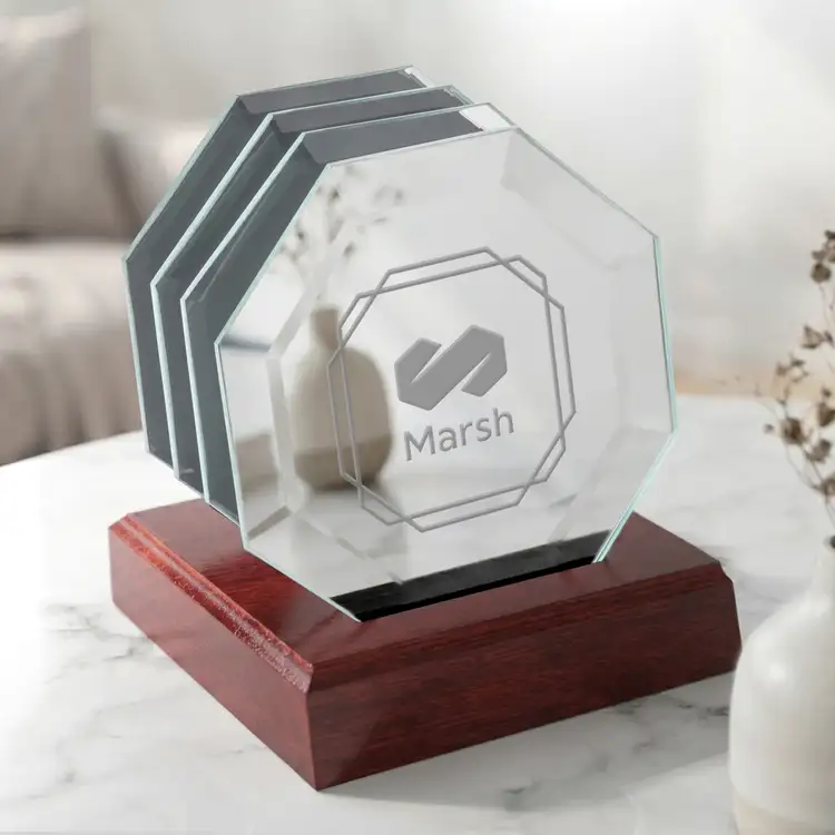 Ensemble de 4 sous-verres Sloane sur support Palissandre #3