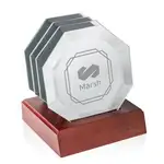 Ensemble de 4 sous-verres Sloane sur support Palissandre