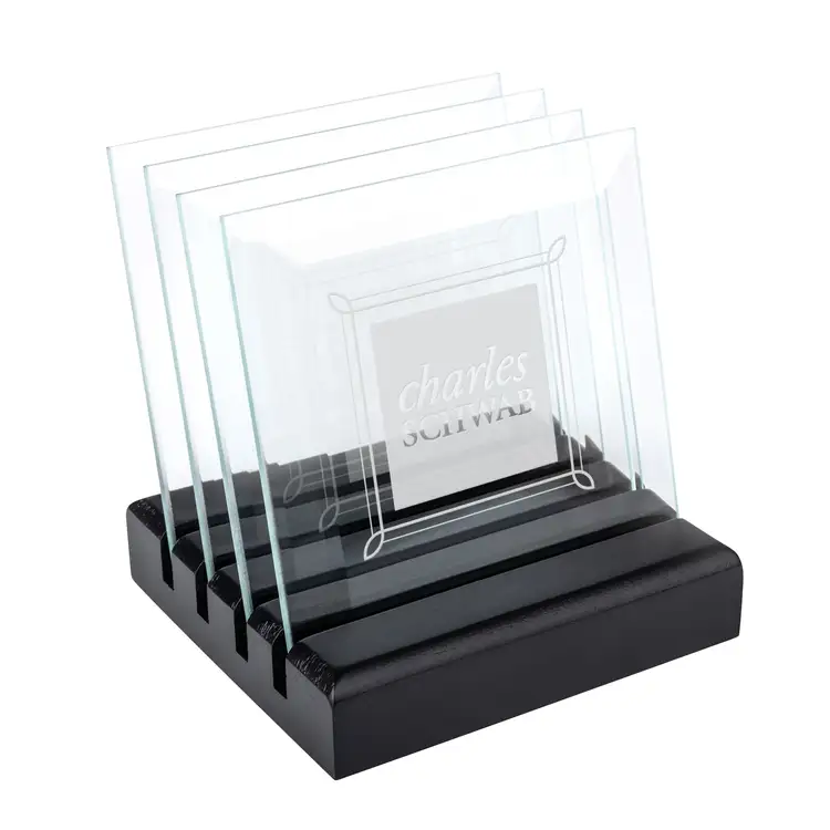 Talbot Coasters - Set of 4 on Black Base