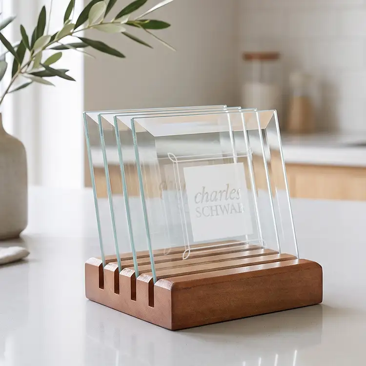 Talbot Coasters - Set of 4 on Walnut Base #3