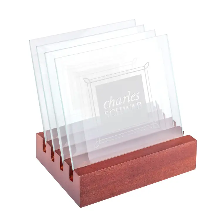 Talbot Coasters - Set of 4 on Rosewood Base
