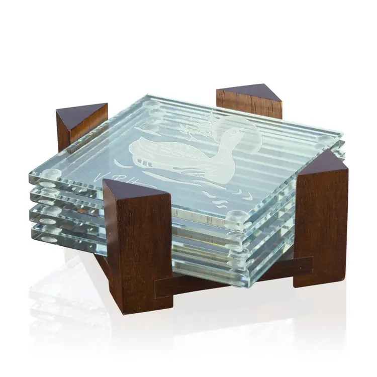 Ensemble de 4 sous-verres Wealdon en verre jade
