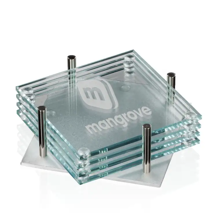 Coasters - Set of 4 - Square - Starfire on Aluminum Base