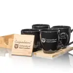 Ensemble de 4 tasses Bistro 16 oz et sous-verres en bambou