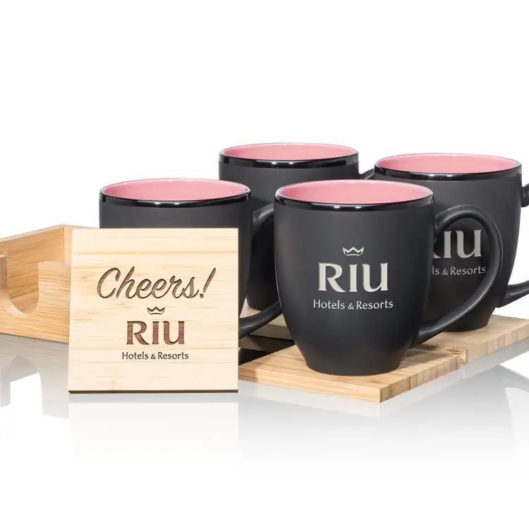 Ensemble de 4 tasses Dereham 16 oz et sous-verres en bambou #4