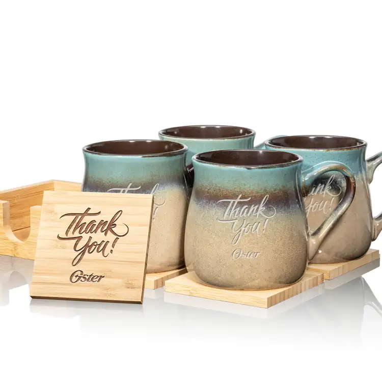 Dodsworth Set of 4 16 oz Mugs and Bamboo Coasters #2