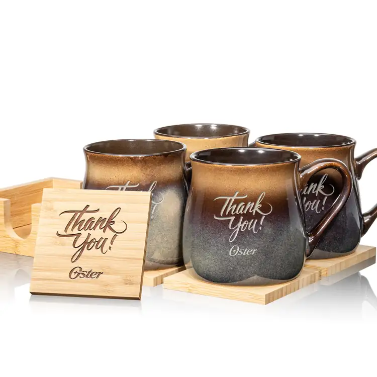 Dodsworth Set of 4 16 oz Mugs and Bamboo Coasters #3