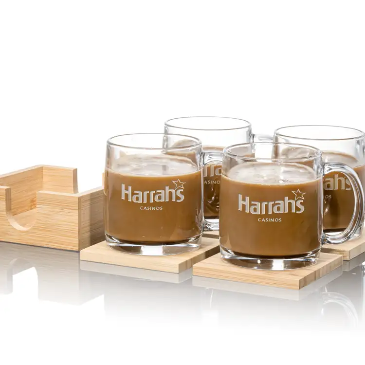 Nordic Set of 4 13 oz Mugs and Bamboo Coasters #2