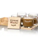 Nordic Set of 4 13 oz Mugs and Bamboo Coasters