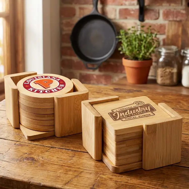 Burke Coasters - Set of 6 - Square - Bamboo #3
