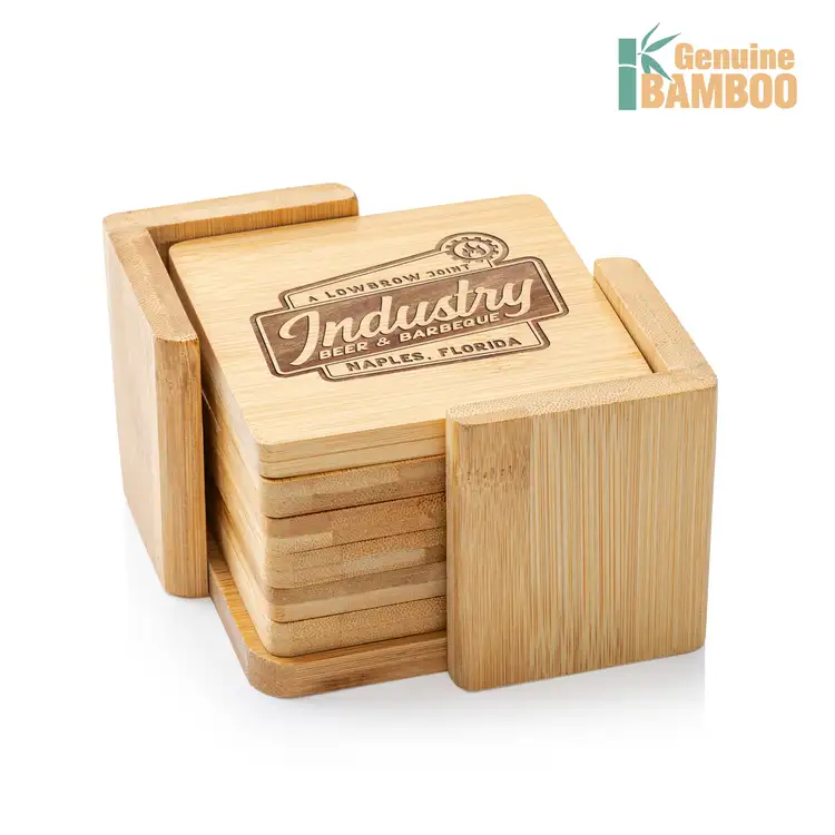 Burke Coasters - Set of 6 - Square - Bamboo