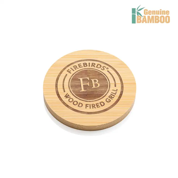 Ensemble de 6 sous-verres Yorkshire ronds en bambou #2
