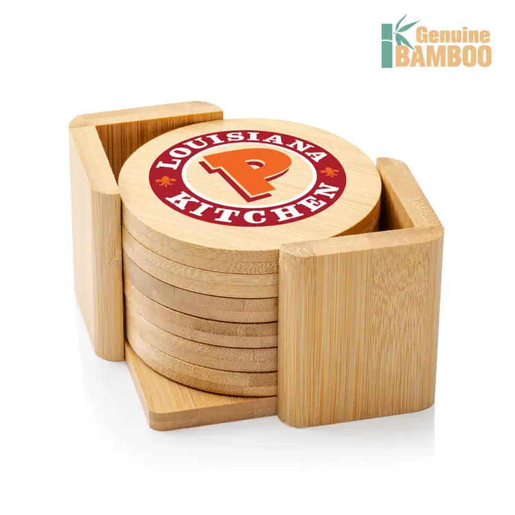 Ensemble de 6 sous-verres Yorkshire ronds en bambou multicolore