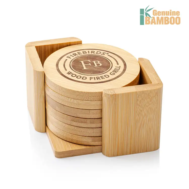 Ensemble de 6 sous-verres Yorkshire ronds en bambou