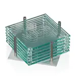 Coasters - Set of 6 - Square - Jade on Aluminum Base