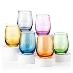 Sedona Set of 6 Stemless Wine Glasses 14 oz - Deep Etch