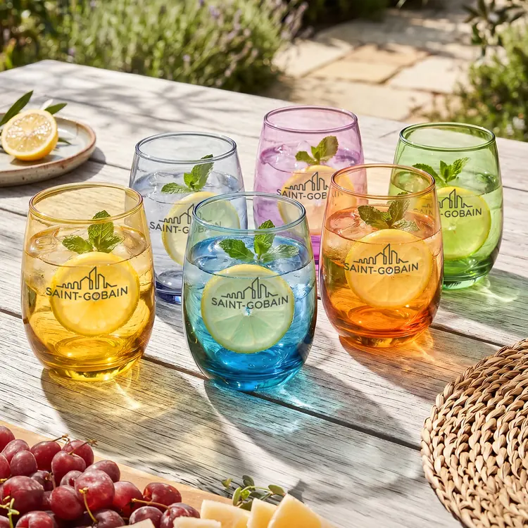 Sedona Set of 6 Stemless Wine Glasses 14 oz - Imprinted #3
