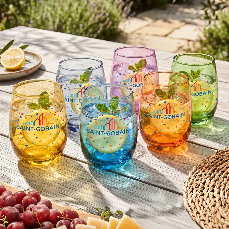 Sedona Set of 6 Stemless Wine Glasses 14 oz - Multicolor #3