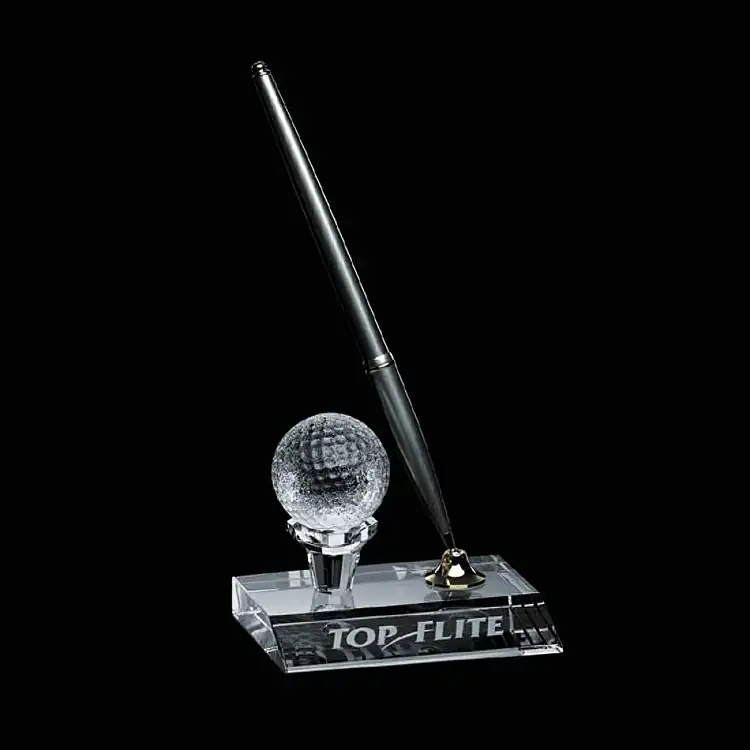 Optical Crystal Desk Pen Set