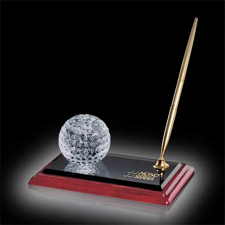 Crystal Golf Ball Desk Pen Set #2