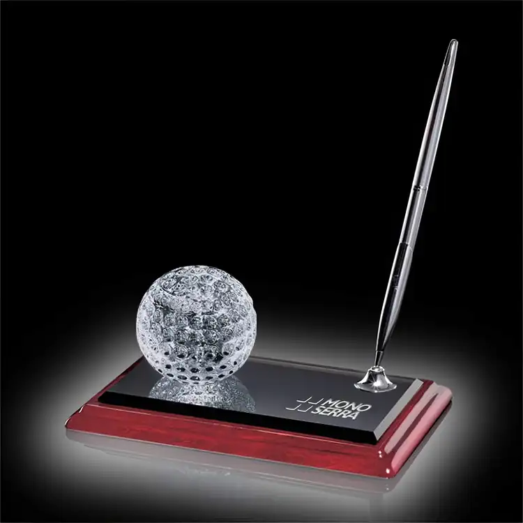 Crystal Golf Ball Desk Pen Set #3