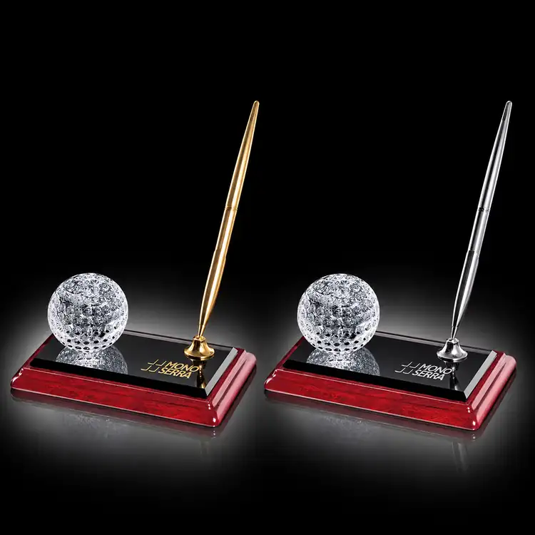 Crystal Golf Ball Desk Pen Set
