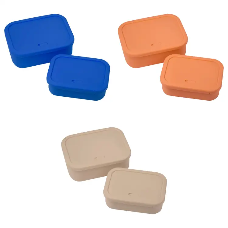 Ensemble de deux contenants alimentaires en silicone à soupape