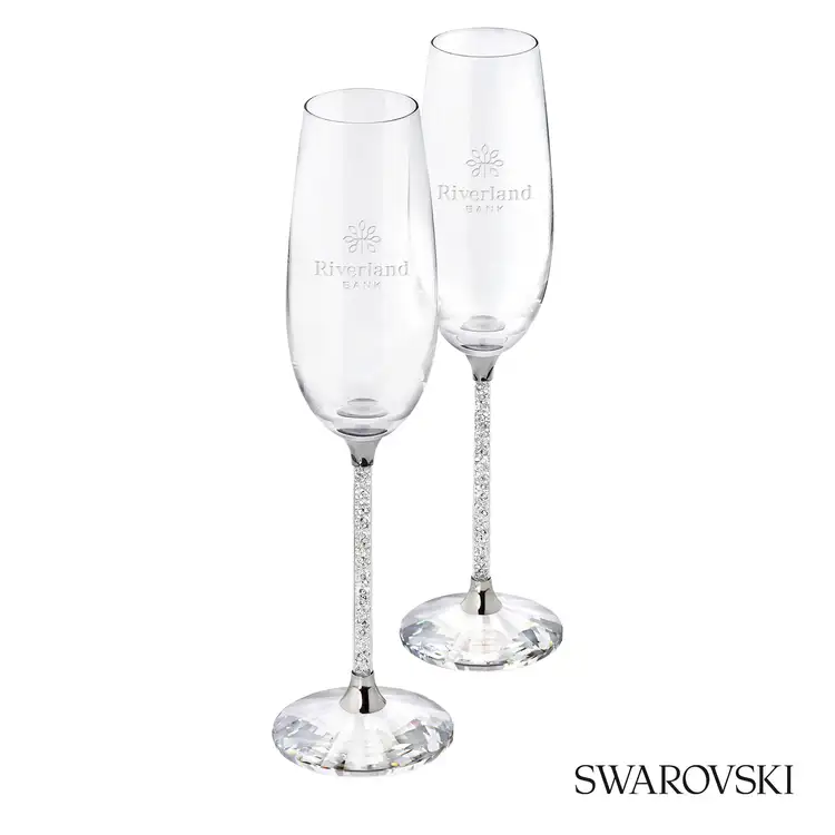 Swarovski Crystalline Toasting Flutes - Set of 2 - Laser Engraved #2