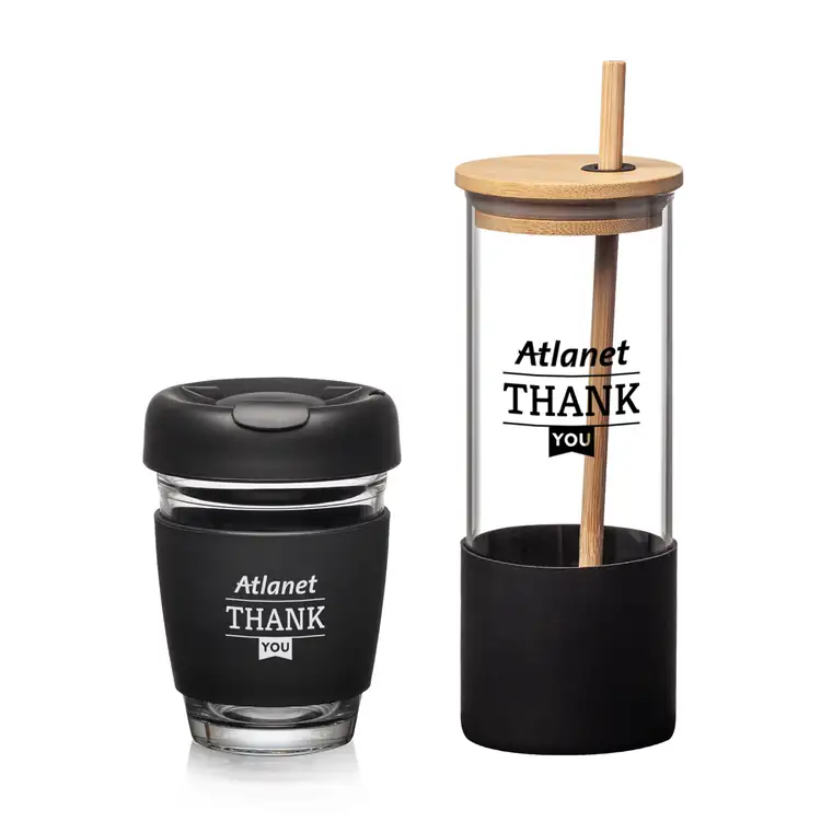 Shantiro 8 oz and 17 oz Borosilicate Glass Tumbler Set