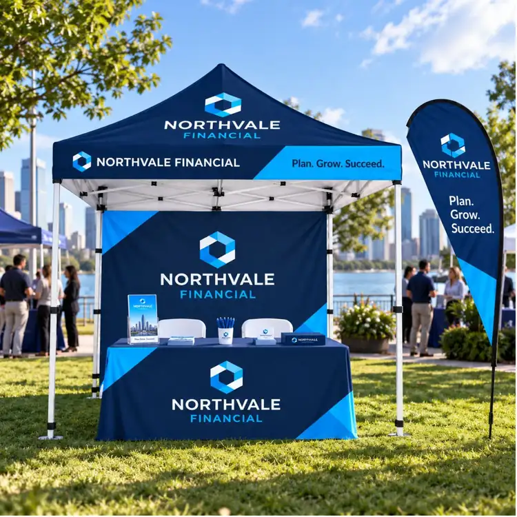 Tent Package with Backwall Tablecloth and Flag #2