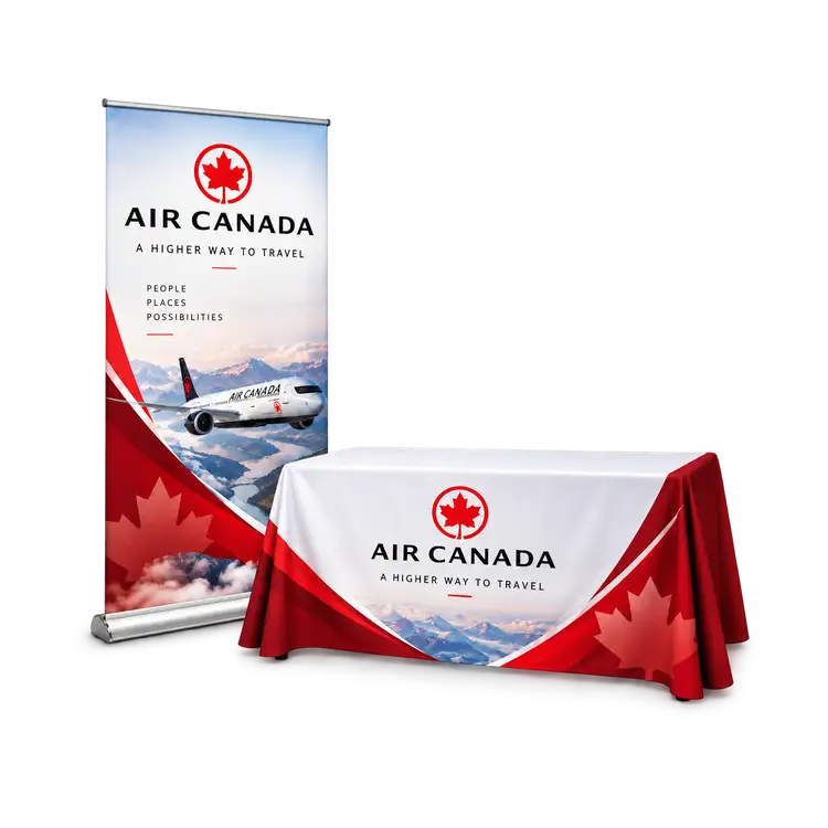 Deluxe Retractable Banner and Tablecloth Display Package