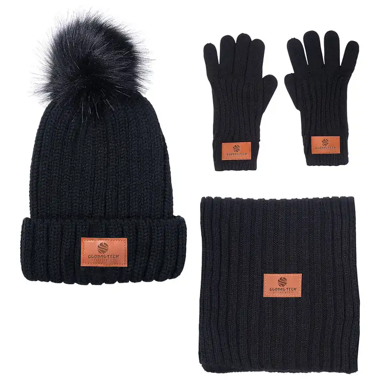Leeman Fur Pom Winter Accessory Set #2