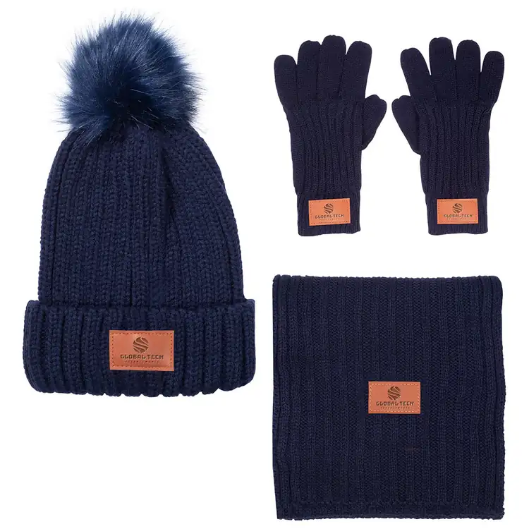 Leeman Fur Pom Winter Accessory Set #3