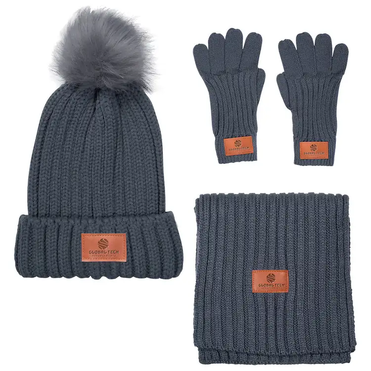 Leeman Fur Pom Winter Accessory Set #5