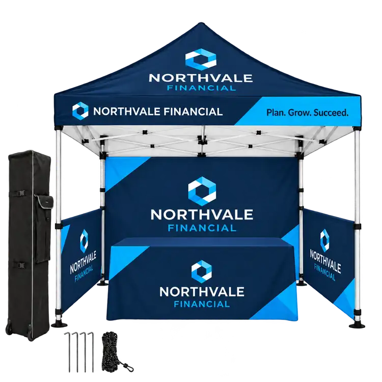 Event Tent Package with Walls and Fitted Tablecloth