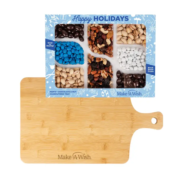 Gourmet Nut and M&M’S Set with Bamboo Board