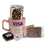 Ensemble matinal avec tasse, café et douceurs