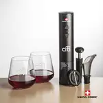 Ensemble ouvre-bouteille électrique et 2 verres à vin sans pied Breckland 9.5 oz de Swiss Force