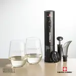 Ensemble ouvre-bouteille électrique et 2 verres à vin sans pied RIEDEL de Swiss Force