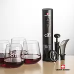 Ensemble ouvre-bouteille électrique et 4 verres à vin sans pied Breckland 9.5 oz de Swiss Force