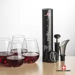 Ensemble ouvre-bouteille électrique et 4 verres à vin sans pied Edderton 11 oz de Swiss Force