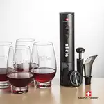 Ensemble ouvre-bouteille électrique et 4 verres à vin sans pied Glenarden 14.5 oz de Swiss Force