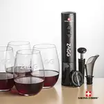Ensemble ouvre-bouteille électrique et 4 verres à vin sans pied Laurent 18.5 oz de Swiss Force